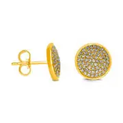 0.33 CT. T.W. Composite Diamond Circle Stud Earrings in Sterling Silver with 14K Gold Plate