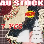 7PCS Handmade Christmas Tree Quilting Set Cloth Cover Sewing Stencil 8/12/15in