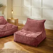 Cadence & Co. Wilde Ribbed Luxe Fleece Beanbag Lounge Cover Blush