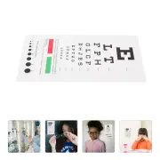 Plastic Eye Chart for Wall Exam Test Double Sided