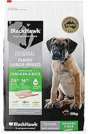 Black Hawk - Dry Puppy Food, Large Breed, Chicken and Rice, 20kg