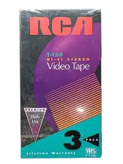 RCA Hi Fi Blank VHS Tapes T-120 6 Hour Premium Quality NEW Factory Sealed x3 VCR