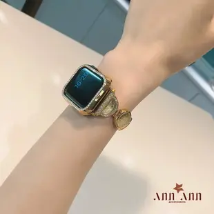 賠售出清 蘋果錶帶活動 (金) Apple錶帶 星空流動水晶鑽面造型錶帶 附盒子