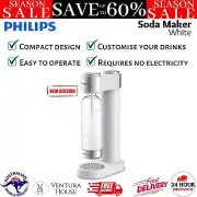 Philips GoZero Soda Fizzy Sparkling Water Maker Portable Beverage Machine White