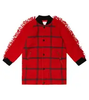[Stella McCartney Kids] Stella McCartney Kids Fringed wool-blend coat Y 4 red