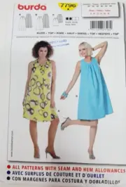 Burda 7796 Misses Summer Dress & Top Sewing Pattern Sizes plus 8-18