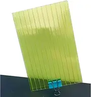 12 Pieces Polycarbonate Greenhouse Panel Double Wall Polycarbonate Panel Outdoor Insulation Daylighting Sheet, for Balcony Garage Canopy, Easy to Bend Cut(Yellow,1.05X1m-4mm)