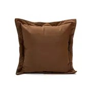Anyhouz Pillowcase Brown Plain Flanged Edge Decorative Cushion Cover