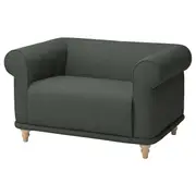 VISKAFORS 1,5-seat armchair, Lejde/grey/green birch