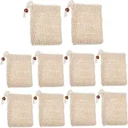 BELLIFFY Bath Foaming Bag Set 10pcs Cotton Soap Storage Pouch Net Bag Aroma Enhancing Quick Dry Easy Wall Hanging