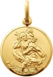 [Alexander Castle] 9ct Gold St Christopher Pendant - 16mm - 2.6g - Includes Jewellery Presentation Box