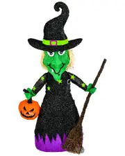 National Tree Company 39 Pre-Lit Green Witch with Broom