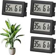 Set of 4 Digital Indoor Thermometer Hygrometer, LCD Room Hygrometer, Temperature Humidity Meter Humidity Meter for Home Office Greenhouse