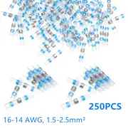 250Pcs Blue Heat Shrink Solder Seal Wire Sleeve Butt Splice Connector Waterproof
