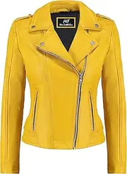 Biker Style Vintage Leather Jacket Women - Casual Fashion Motorcycle Zip-Up Lightweight Coat Collar Women Leather Jacket