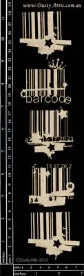 Dusty Attic Chipboard - Bar Codes, DA0624