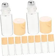 FOMIYES 10pcs Glass Essential Oil Roller Bottles with Cap Leak Perfume Roll Containers Portable Compact for Travel and Daily Use for Skincare Products