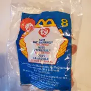 McDonalds Teenie Beanie Babies 1999/1993 Nuts the Squirrel #8 Rare Tag Error New
