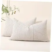 Outdoor Pillow Covers 12x20, Lumbar Throw Pillow Covers Set of 12" x 20" Grey