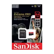 SanDisk Extreme Pro microSDXC 64GB 200MB/s Memory Card With Adapter
