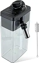 DL-pro Milk Container Milk Jug with Lid for Delonghi 5513296641 ECAM 23 24 25 350 Coffee Machine with Cleaning Brush