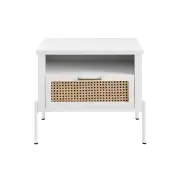 Mia Bedside Nightstand Side Table - White - White
