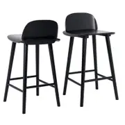 La Bella 2 Set 65cm Black Bar Stool ELISE Counter Kitchen Dining Chair