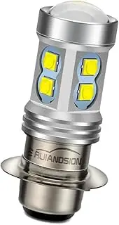 Ruiandsion H6M P15D LED Motorcycle Headlight Bulb White DC 12-80V Super Bright 3535 10SMD Chipsets LED Bulb with Projector Lens for Motorbike Headlamp,Non-Polarity