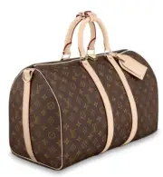 Louis Vuitton Keepall Bandouliere Duffle Bag 45 Brown Canvas