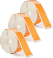 3 Rolls Label Maker Tape for Phomemo D30 Label Printer Machine, 12mm x 40mm Thermal Paper Stickers Waterproof Self Adhesive Label Tape Replacement for Home Office School Files (Orange)