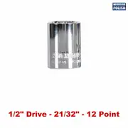 Kincrome K2890 - Socket 1/2" Drive 21/32" Mirror Polish