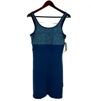 NEW Title Nine Updated Connelly Dress Activewear Size Large Built In Bra Blue