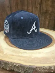 Atlanta Braves Corduroy New Era 59Fifty Fitted Hat Cap Size 7 5/8 2021 WS Patch