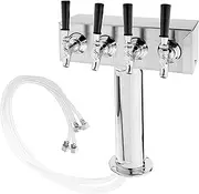 Bev Rite, Stainless Steel 4 Product Draft Beer Kegerator T Tower, Body, 4 Faucets