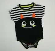 CAT & JACK boys girls Black White Stripe MONSTER 1-pc BODYSUIT* 3 6 months