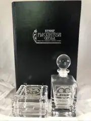 Mackintosh Glencairn Crystal Perfume Bottle & Trinket Box Set Box Art Nouveau