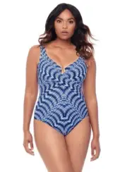 Miraclesuit Slimming One Piece Swimsuit Hyponotique Criss Cross Escape Sz 8
