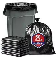 55 Gallon Trash Bags, 38” x 58” Black Construction Heavy Duty Garbage Can Liners