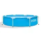 Intex Metal Frame Pools Round Rust Resistant Durable Steel Plastic 18.04-Lb Blue