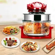 Deep Fryer Halogen Convection Oven Air Fryer 10L with Lid Accessories Glass Bowl Timer Health No Oil Haloge(air fryers) Comfortable Anniversary
