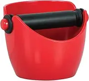 Avanti Compact Espresso Coffee Grounds Knock Box with Removable Knock Bar and Non-Slip Base, Red