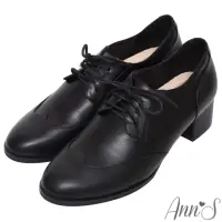 在飛比找momo購物網優惠-【Ann’S】好印象-沒有雕花綁帶粗跟牛津鞋4.5cm(黑)