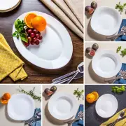 Bormioli Rocco Opal Glass Dinner Plate Oval Food Serving Platter Tray Salad Bowl