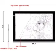A4 LED Copy Board Light Tracing Box, Ultra-Thin Adjustable USB Power Artcraft