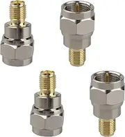 Futheda 4PCS SMA Female to F Male Antenna Connector Coaxial Adapter Compatible with AM DAB FM Ham Wi-Fi Radio LMR Broadcast Transceiver Wireless Device RF Application External Antenna Telecom Scanner