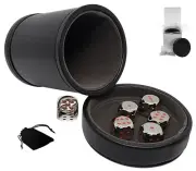 Zinc Alloy Dice Nickel w/Red Pips +PU Leather Grey Felt Lined Cup Lid Tray Boxed