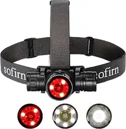 Sofirn HS21 Headlamp with Red Light, 2200 Lumen Led Bright Head lamp USB C Rechargeable with Spotlight, Floodlight, Powerful Headlight Waterproof for Adults, Camping, Hunting, Hardhat, Work, Emergency