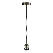 ALBANY CORD Pendant Light 180cm Vintage Cloth Cord Suspension Antique Brass