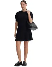 [Oxford] Florence Knitted Pleat Dress in Black