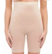 NWT SPANX L Thinstincts 2.0 High-Waisted Mid-Thigh Short 10233R Champagne Beige